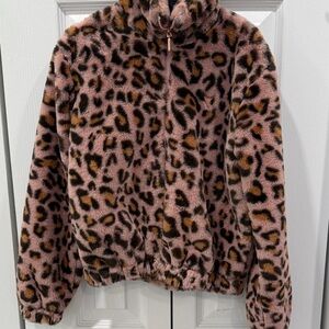 Guess Pink Leopard Print Kids Jacket -LIKE NEW